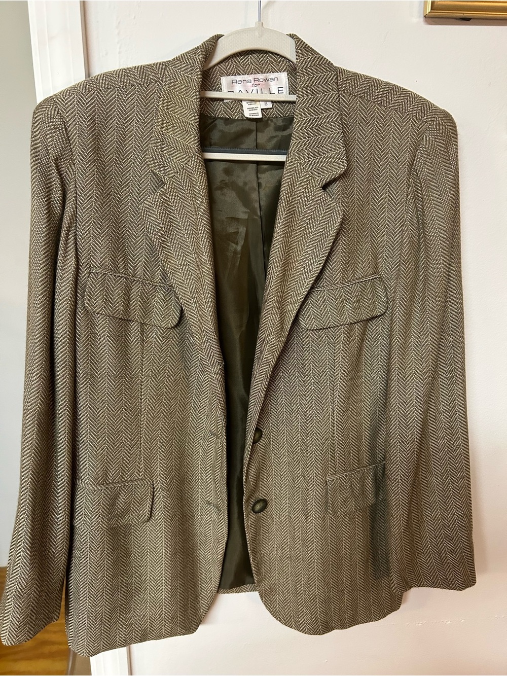 Rena Rowan Tan Herringbone Blazer